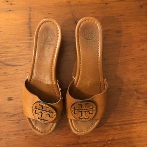 Tory Burch brown leather platform sandals